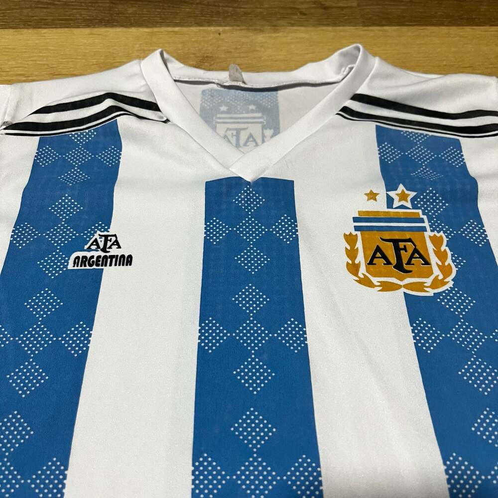 Vintage Style Argentina Home Soccer Jersey